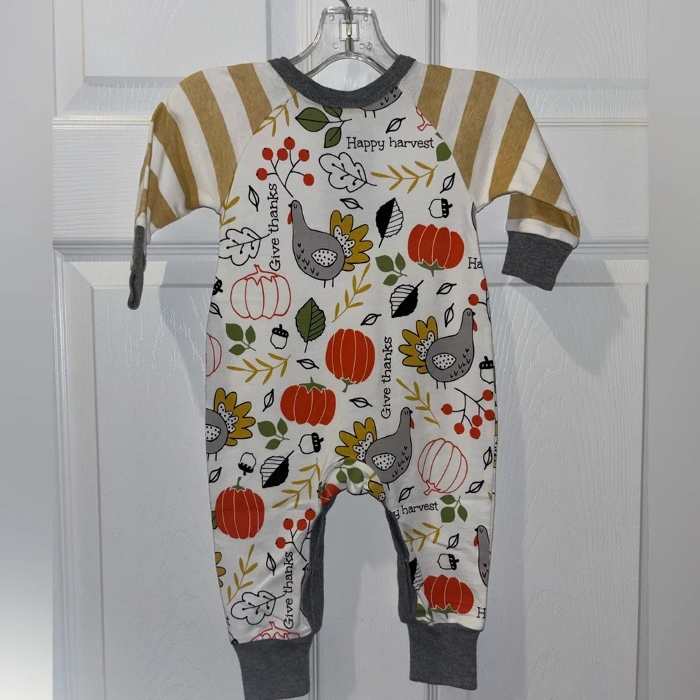 Thanksgiving Thankful Bamboo Romper--Tesa Babe SZ 3-6  or 6-9 Months​ - Picture 2 of 6